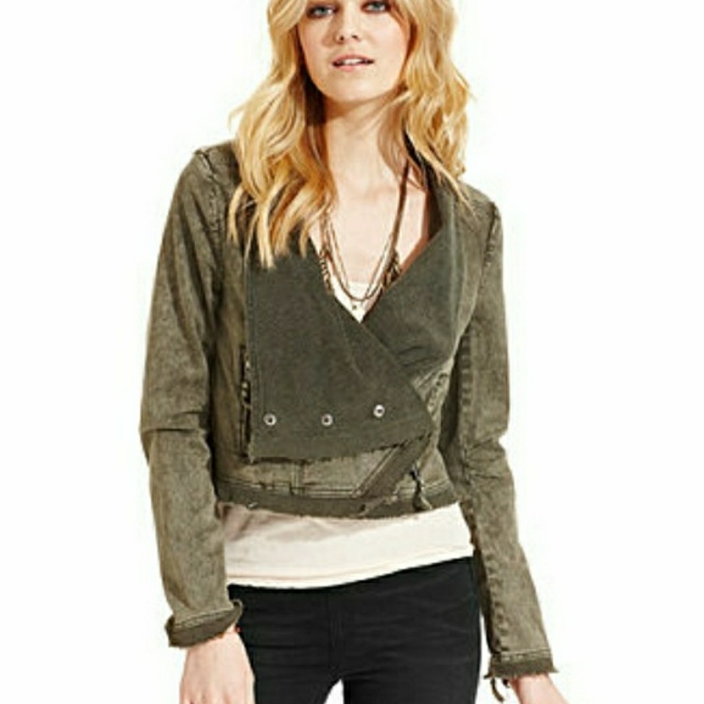 Free people cropped moto jacket sz s/p